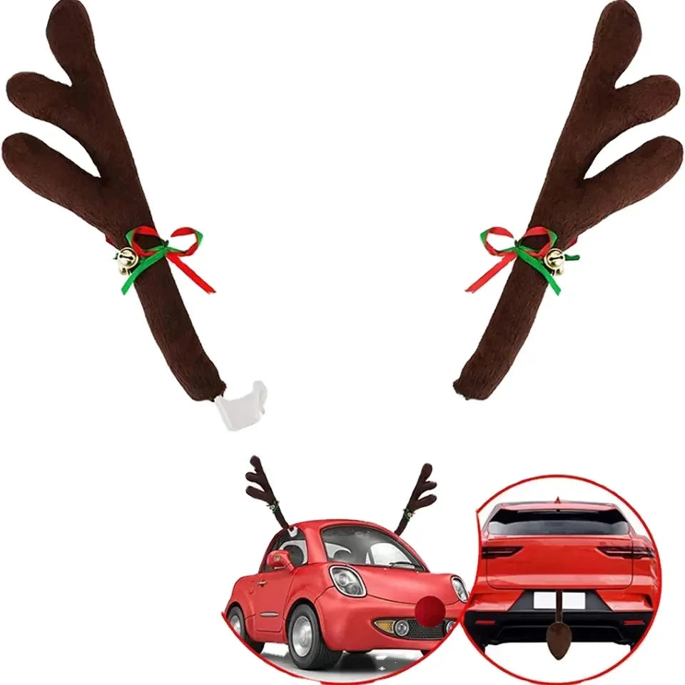 Plush reindeer antlers with window clips
