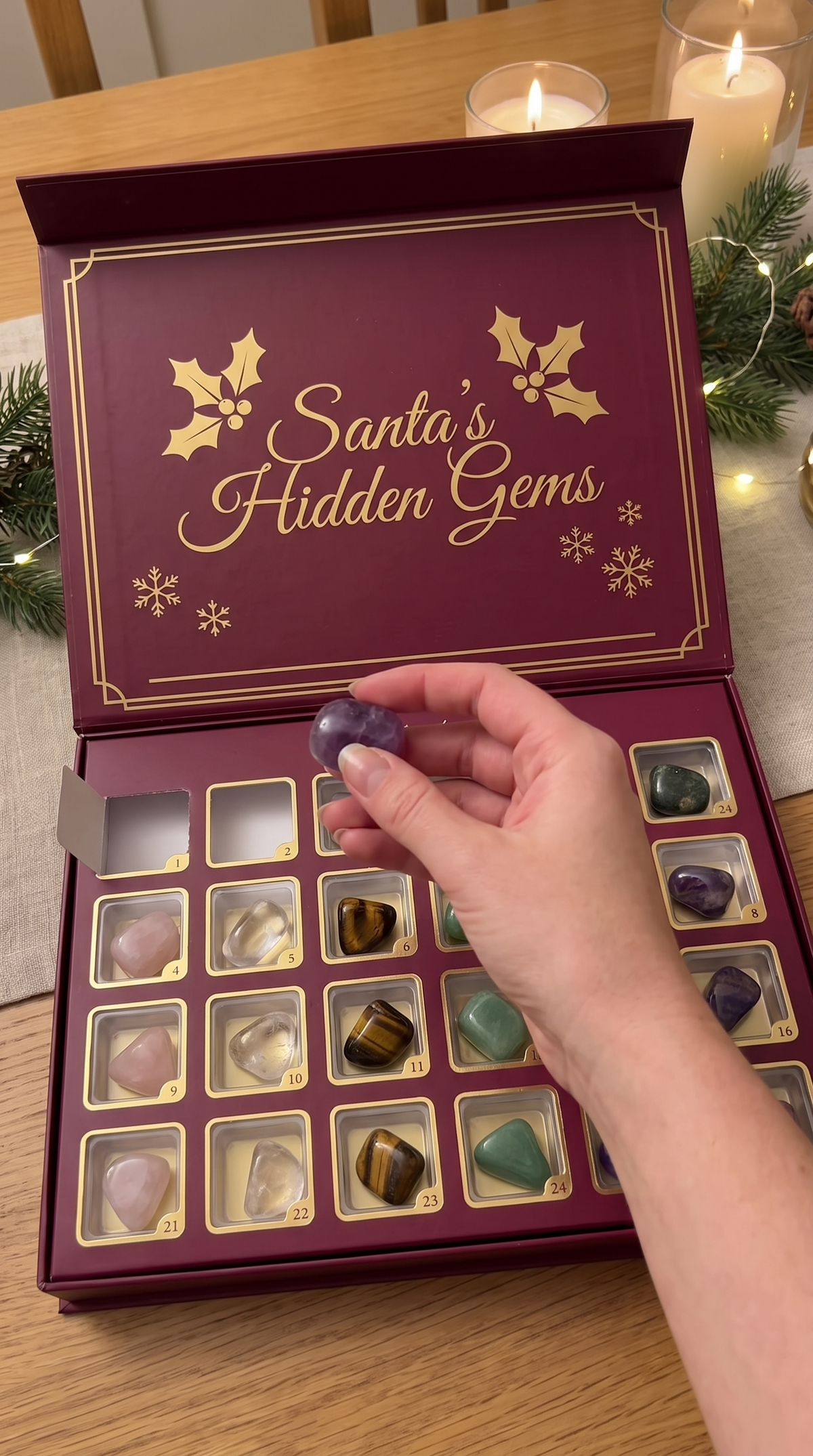 Opening a window of the gemstone advent calendar